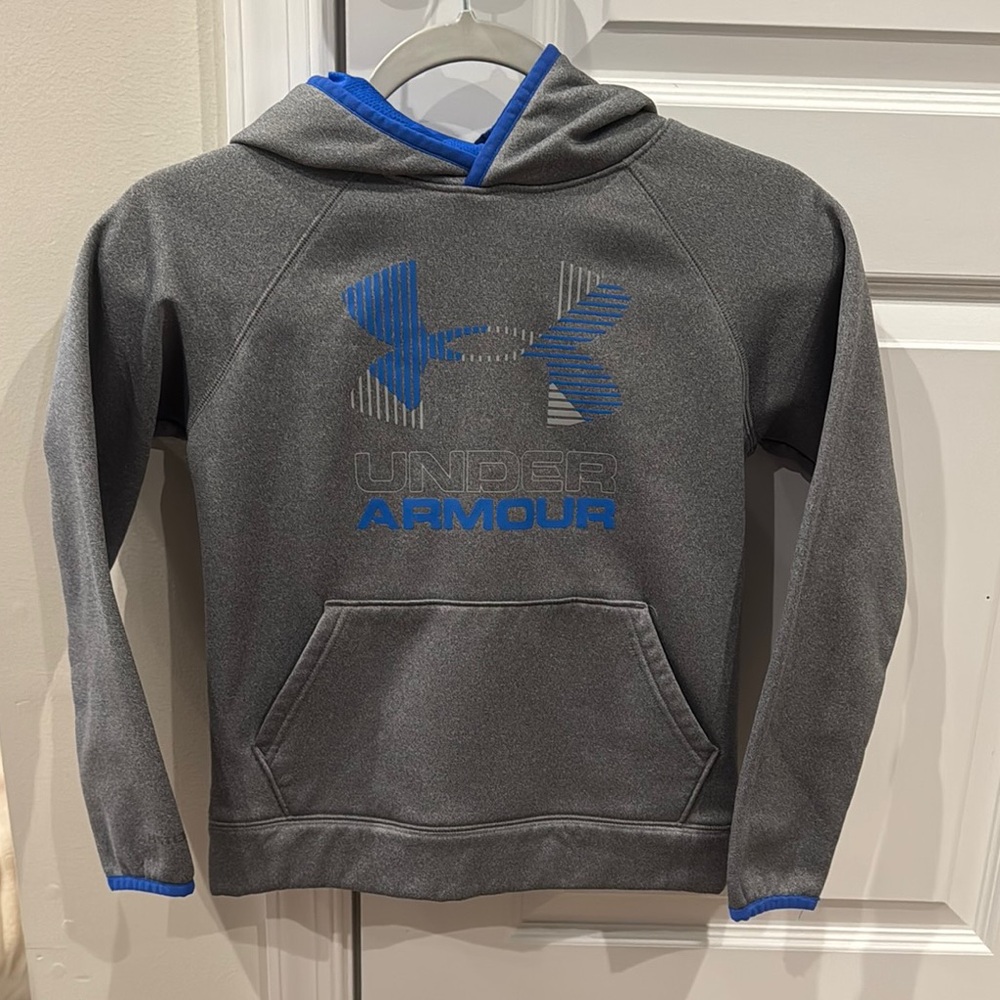 Under Armour Gray and Blue Hoodie Boys size Smalll